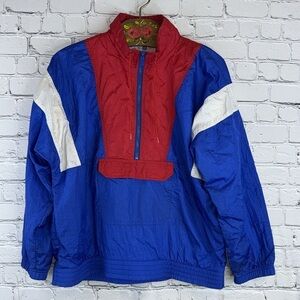 Vintage NOW SPORT Red White Blue Nylon Tracksuit Size M